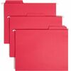 Smead FasTab 1/3 Tab Cut Letter Recycled Hanging Folder - 8 1/2" x 11" - 3/4" Expansion - Top Tab Location - Assorted Position Tab Position - Red - 10