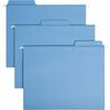 Smead FasTab 1/3 Tab Cut Letter Recycled Hanging Folder - 8 1/2" x 11" - Top Tab Location - Assorted Position Tab Position - Blue - 10% Recycled - 20 