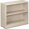 HON Brigade Steel Bookcase | 2 Shelves | 34-1/2"W | Light Gray Finish - 2 Shelf(ves) - 29" Height x 34.5" Width x 12.6" Depth - Adjustable Shelf, Rein