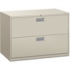 HON Brigade 600 H692 Lateral File - 42" x 18" x 28.4" - 2 Drawer(s) - Finish: Light Gray
