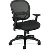 HON Wave Chair - Black Fabric Seat - Black Reinforced Resin, Mesh Back - Black Reinforced Resin Frame - Mid Back - 5-star Base - Black