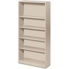 HON Brigade Steel Bookcase | 5 Shelves | 34-1/2"W | Light Gray Finish - 71" Height x 34.5" Width x 12.6" Depth - Adjustable Shelf, Reinforced, Welded,