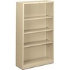 HON Brigade Steel Bookcase | 4 Shelves | 34-1/2"W | Putty Finish - 4 Shelf(ves) - 59" Height x 34.5" Width x 12.6" Depth - Adjustable Shelf, Reinforce