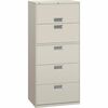 HON Brigade 600 H675 Lateral File - 30" x 18"67" - 5 Drawer(s) - Finish: Light Gray