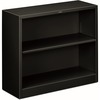 HON Brigade Steel Bookcase | 2 Shelves | 34-1/2"W | Black Finish - 29" Height x 34.5" Width x 12.6" Depth - Adjustable Shelf, Reinforced, Welded, Dura