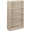 HON Brigade Steel Bookcase | 4 Shelves | 34-1/2"W | Light Gray Finish - 4 Shelf(ves) - 59" Height x 34.5" Width x 12.6" Depth - Adjustable Shelf, Rein