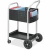 Safco Scoot Mail Cart - 2 Shelf - 300 lb Capacity - 4 Casters - 3" , 8" Caster Size - Steel - x 22" Width x 27" Depth x 40.5" Height - Black, Silver -