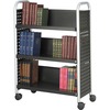 Safco Scoot Single Sided Book Cart - 3 Shelf - 4 Casters - 3" Caster Size - Steel - x 33" Width x 14.3" Depth x 44.3" Height - Black, Silver - 1 Each