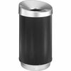 Safco At-Your-Disposal Vertex Waste Receptacle - 38 gal Capacity - Round - 38" Height x 36" Width x 20" Depth x 20" Diameter - Plastic - Black, Silver