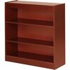 Lorell Three Shelf Panel Bookcase - 36" x 12" x 0.8" x 36" - 3 Shelve(s) - Material: Veneer - Finish: Cherry