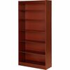 Lorell Panel End Hardwood Veneer Bookcase - 36" x 12" x 0.8" x 72" - 6 Shelve(s) - 5 Adjustable Shelf(ves) - Material: Veneer - Finish: Cherry