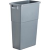 Genuine Joe 23-gallon Space-Saving Waste Container - 23 gal Capacity - Rectangular - Handle - 30" Height x 20" Width x 11" Depth - Gray - 1 Each