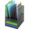 Safco Onyx Mesh Letter Tray Desktop Organizer - 5 Compartment(s) - 13" Height x 11.4" Width x 9.5" DepthDesktop - Powder Coated - Black - Steel - 1 Ea