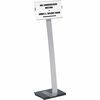DURABLE&reg; INFO SIGN Letter Floor Stand - 8.5" x 11" Sign - 40.5" - 46.5" Height - Rectangular Shape - Acrylic, Stainless Steel - Updateable - Silve