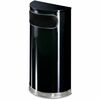 Rubbermaid Commercial Black/Chrome Half Round Receptacle - 9 gal Capacity - Semicircular - 32" Height x 18" Width x 9" Depth - Stainless Steel - Chrom
