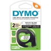 Dymo LetraTag Electronic Labelmaker Tape - 1/2" Width - Direct Thermal - White - Paper - 2 / Pack - Easy Peel