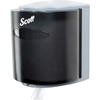 Scott Essential Center-Pull Towel Dispenser - Center Pull Dispenser - 1 x Roll - 11.9" Height x 10.3" Width x 9.3" Depth - Smoke Black - Lockable - 1 