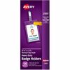 Avery&reg; Heavy-Duty Secure Top Clip-Style Badge Holders - Support 2.25" x 3.50" Media - Portrait - 2.3" x 3.3" - Plastic - 50 / Box - Clear