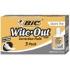 BIC Wite-Out Quick Dry Correction Fluid - Foam Wedge Applicator - 20 mL - White - Quick Drying, Spill Resistant - 3 / Pack