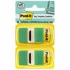 Post-it&reg; Green Flag Value Pack - 600 x Green - 1" x 1 3/4" - Rectangle - Unruled - Green - Removable, Writable - 12 / Box