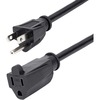 StarTech.com Power Extension Cable - 125V AC - 15A - 6ft - Black - Extend your power cord by 6ft - 6ft 5-15 Extension Cord / 6 ft NEMA Extension Cord 