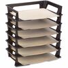 Rubbermaid Regeneration Stacking Letter Trays - 6 Tier(s) - 2.8" Height x 15.3" Width x 9.1" DepthDesktop - Stackable, Collapsible - 70% Recycled - Bl