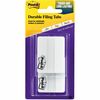 Post-it&reg; Durable Tabs - 1.50" Tab Height x 2" Tab Width - Removable - White Tab(s) - 50 / Pack