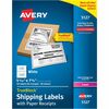 Avery&reg; Shipping Labels with Receipt, 5-1/16" x 7-5/8" , 50 Labels (5127) - 7 5/8" Length - Permanent Adhesive - Rectangle - Laser - White - Paper 