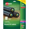 Avery&reg; Glossy Permanent Multipurpose Round Labels - - Width1 5/8" Diameter - Permanent Adhesive - Round - Laser, Inkjet - Clear - Film - 20 / Shee