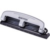Bostitch EZ Squeeze&trade; 12 Three-Hole Punch - 3 Punch Head(s) - 12 Sheet - 9/32" Punch Size - 3" x 1.6" - Black, Silver
