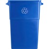 Genuine Joe 23 Gallon Recycling Container - 23 gal Capacity - Rectangular - 30" Height x 22.5" Width x 11" Depth - Blue, White - 1 Each