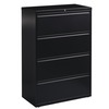 Lorell Fortress Series Lateral File - 36" x 18.6" x 52.5" - 4 x Drawer(s) for File - Letter, Legal, A4 - Lateral - Ball-bearing Suspension, Leveling G