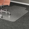 Lorell Plush-pile Wide-Lip Chairmat - Carpeted Floor - 53" Length x 45" Width x 0.173" Thickness - Lip Size 12" Length x 25" Width - Vinyl - Clear - 1