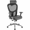 Lorell Elevate Mesh High-Back Executive Office Chair - Black Leather Seat - Aluminum Frame - 5-star Base - 1 Each