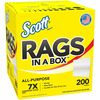Scott Rags In A Box&trade; - 12" Length x 9" Width - 200 / Box - Soft, Strong, Lint-free, Absorbent - White