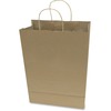 COSCO Premium Large Brown Paper Shopping Bags - 12" Width x 17" Length - Kraft - Paper - 50/Box - Shopping