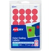 Avery&reg; Color-Coding Labels - - Width3/4" Diameter - Removable Adhesive - Round - Laser, Inkjet - Matte - Red - Paper - 24 / Sheet - 42 Total Sheet
