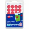 Avery&reg; Color-Coding Labels - - Width3/4" Diameter - Removable Adhesive - Round - Laser, Inkjet - Matte - Red - Paper - 24 / Sheet - 42 Total Sheet