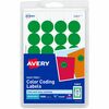 Avery&reg; Color-Coding Labels - - Width3/4" Diameter - Removable Adhesive - Round - Laser, Inkjet - Matte - Green - Paper - 24 / Sheet - 42 Total She