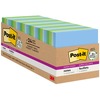 Post-it&reg; Super Sticky Notes Cabinet Pack - Oasis Color Collection - 1680 - 3" x 3" - Square - 70 Sheets per Pad - Unruled - Washed Denim, Fresh Mi