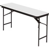 Iceberg Premium Wood Laminate Folding Table - Gray Rectangle, Melamine Top - Traditional Style - 500 lb Capacity - 60" Table Top Length x 18" Table To
