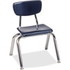 Virco 3012 Stack Chair - Chrome Frame14.62" x 15" x 20.5" - Plastic Navy Seat