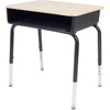 Virco 785 Open Front Student Desk with Book Box - Sandstone Rectangle Top - 4 Legs - Adjustable Height - 22" to 30" Adjustment - 24" Table Top Length 