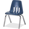 Virco Classic 9012 Stack Chair - Chrome Frame14.62" x 15" x 20.38" - Plastic Navy Seat