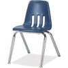 Virco Classic 9014 Stack Chair - Chrome Frame15" x 17" x 22.38" - Plastic Navy Seat