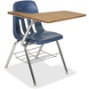 Virco 9000 Classic 9700BR Tablet-Arm Chair Desk - Laminated, Medium Oak Top - 4 Legs - 25" Table Top Length x 20" Table Top Width - 30.50" Height x 21