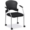 Eurotech Breeze Guest Chair - Steel Gray Frame - 25" x 21" x 33.75" - Fabric Black Seat