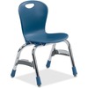 Virco Zuma ZU413 Stack Chair - Chrome Frame15.38" x 15" x 23.25" - Plastic Navy Seat