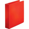 Business Source Basic Round Ring Binders - 2" Binder Capacity - Letter - 8 1/2" x 11" Sheet Size - Round Ring Fastener(s) - Vinyl - Red - 1.52 lb - 1 