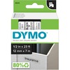 Dymo D1 Electronic Tape Cartridge - 1/2" Width x 23 ft Length - Rectangle - Thermal Transfer - Clear - Polyester - 1 Each - Scratch Resistant, Chemica